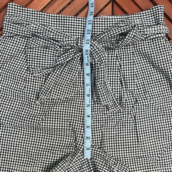 🐼 Anthropologie Cartonnier High Waisted Baggy Gingham Shorts size 10 - Picture 7 of 8